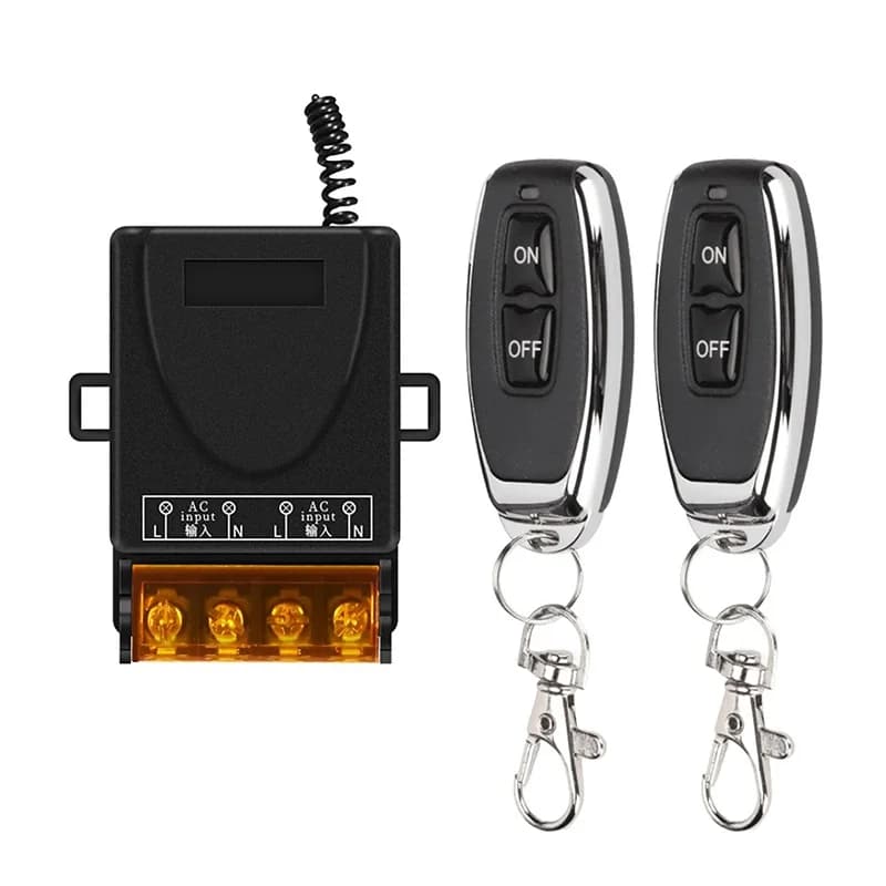 Wireless remote control switch 433 Mhz AC 110 V 220 V 10A Relè 1CH Receiver controller and 2 buttons RF 433 Mhz Transmitter
