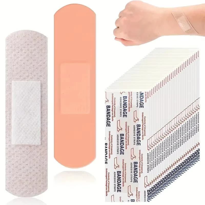 50/100/150/200/300/400pcs Bende adesive Bende traspiranti sfuse per kit di pronto soccorso Beige chiaro sensibile Forniture per la cura