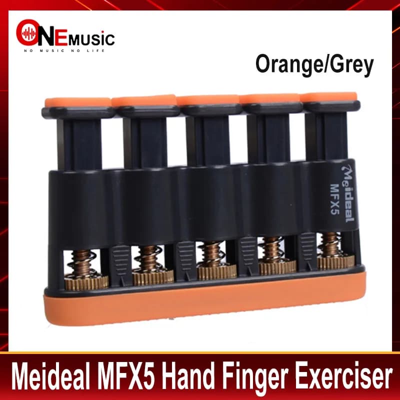Meideal MFX5 attrezzo ginnico per dito per chitarra Ukulele basso Piano arancione/grigio