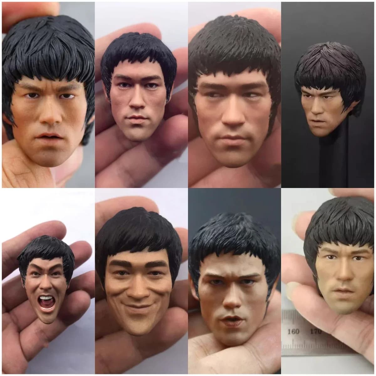 Testa principale di arti marziali cinesi in scala 1/6 scolpita per accessori da collezione di action figure di soldato maschio da 12 pollici