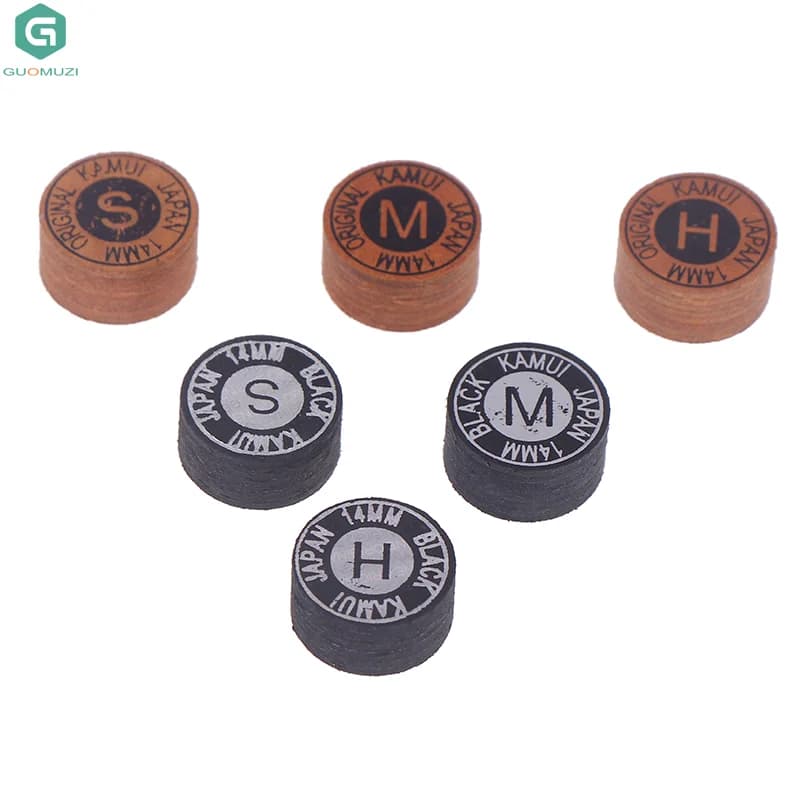 1Pc 14MM Punta della stecca giapponese Piscina di qualità Biliardo Punta della stecca in pelle Testa della stecca a nove sfere Punta della stecca da biliardo Testa morbida e dura