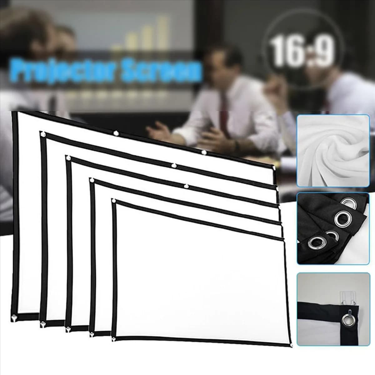 Schermo per proiettore portatile A10I per home theater esterno HD bianco pieghevole anti-piega (100 pollici)