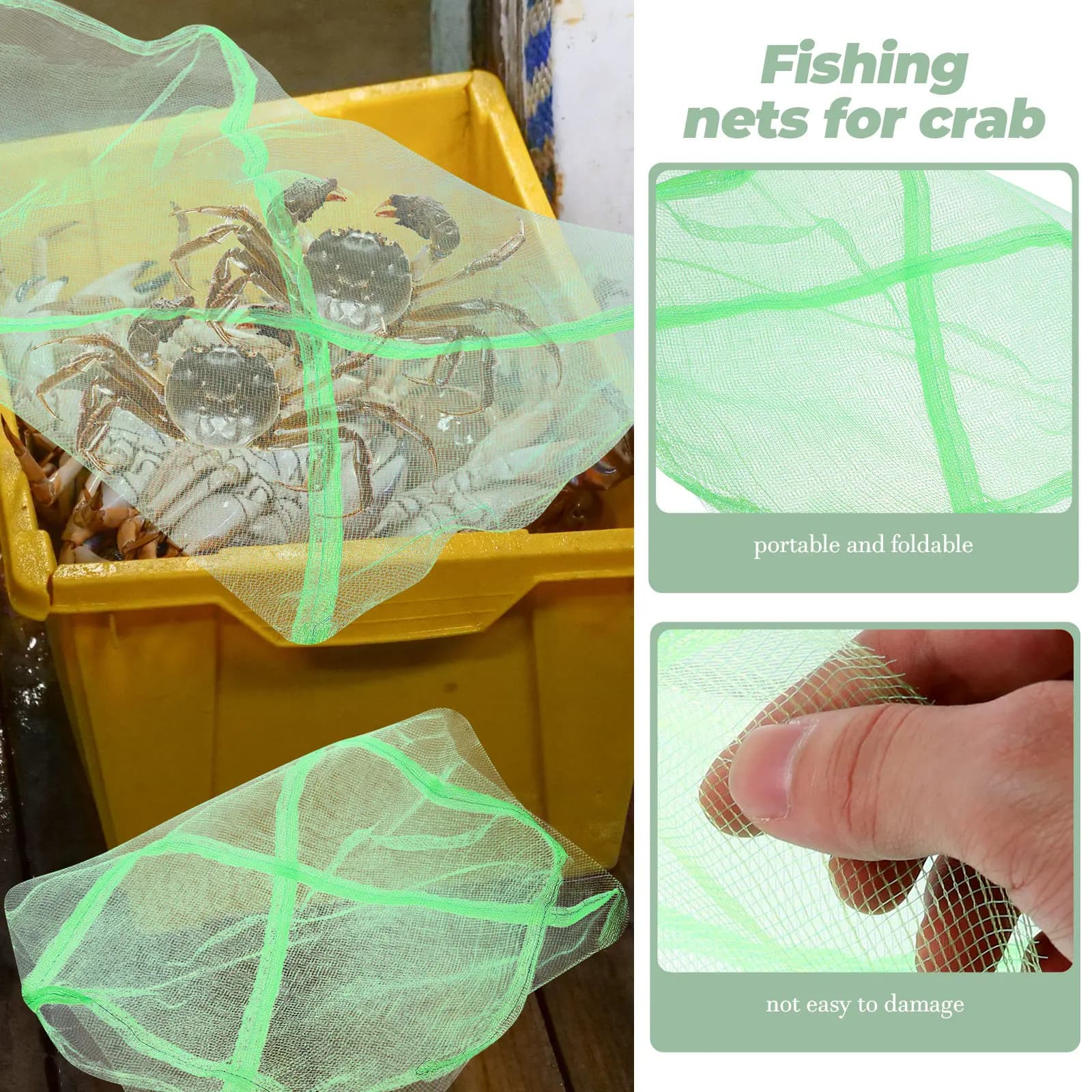 10Pcs Outdoor Fishing Nets Portable Fishing Bags Drawstring Fish Catching Nets Portable Fish Crab Bags