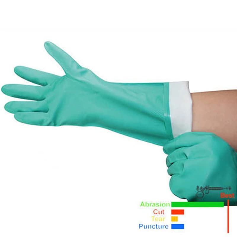 Guanti con solvente in Nitrile NMSAFETY guanto antiscivolo resistente all'olio strumenti chimici per la pulizia della casa guanto lungo impermeabile