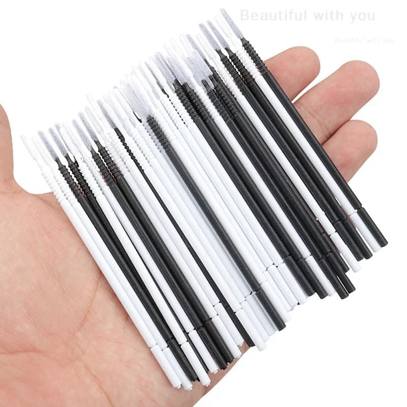 100PCS Use And Drop Cotton Tampon Eyelash Extension Tools Mascara Applicator Brush Extension Eyelash Application Tool