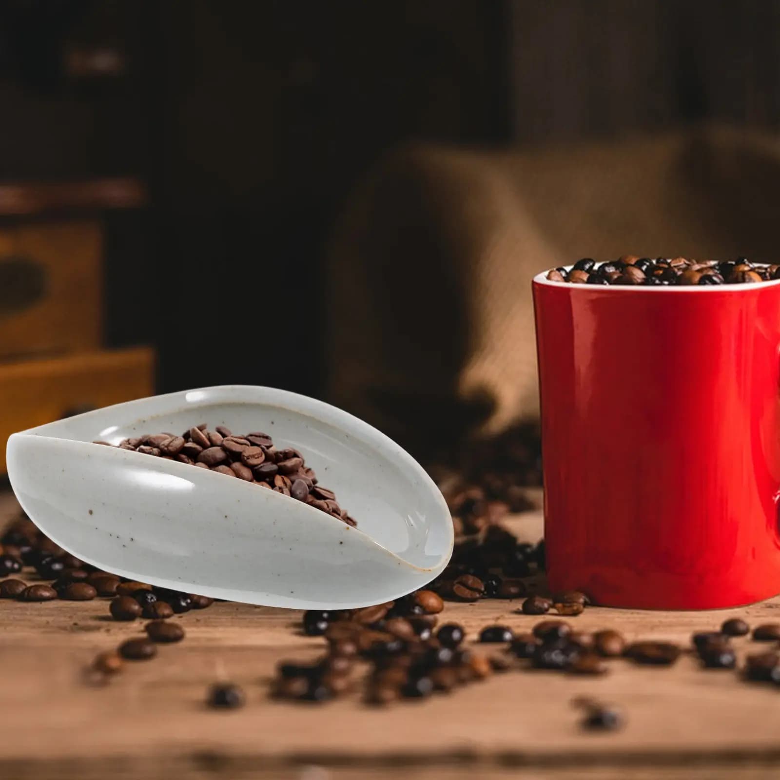 Ceramic Coffee Bean Dosing Tray Espresso Weighing Cup for Grounds Tea Leaves Precision Kitchen Measure