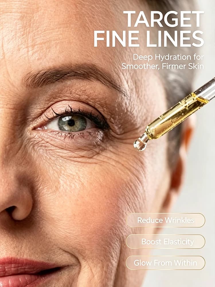 Retinol and Collagen Face Serum Tightens and Moisturizes the Skin, Intensely Hydrates the Skin of the Neck and Face