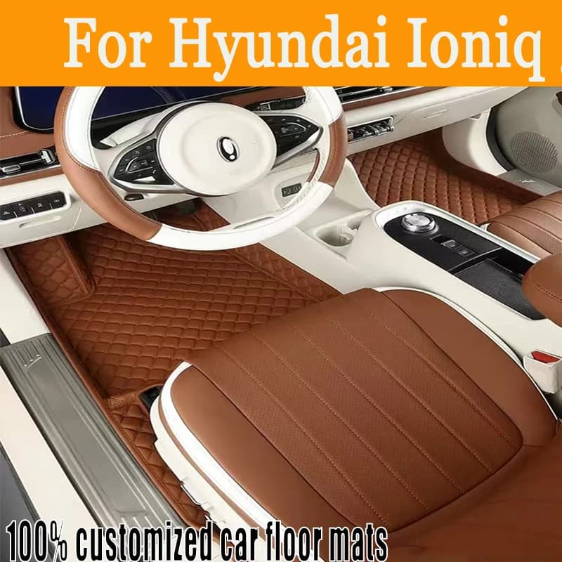 Tappetini per auto automobilistici personalizzati per Hyundai Ioniq 5 2020 2021 2022 Auto di lusso in pelle uomo donna tappetini per auto copertura completa