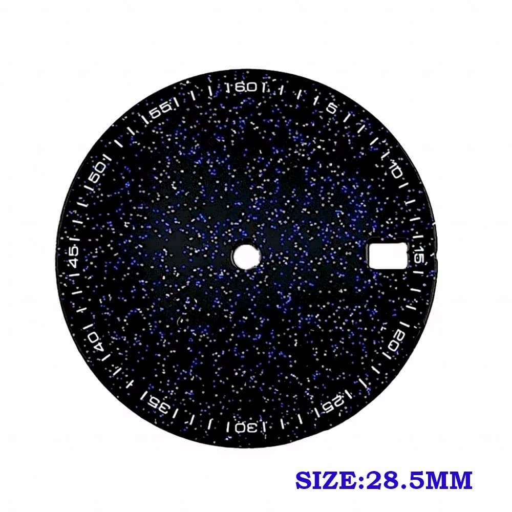 28.5mm Customized Logo NH35 Blue Starry Sky Watch Dial Men's Automatic Watch Suitable for NH35 Movement Watch Mod Accessories