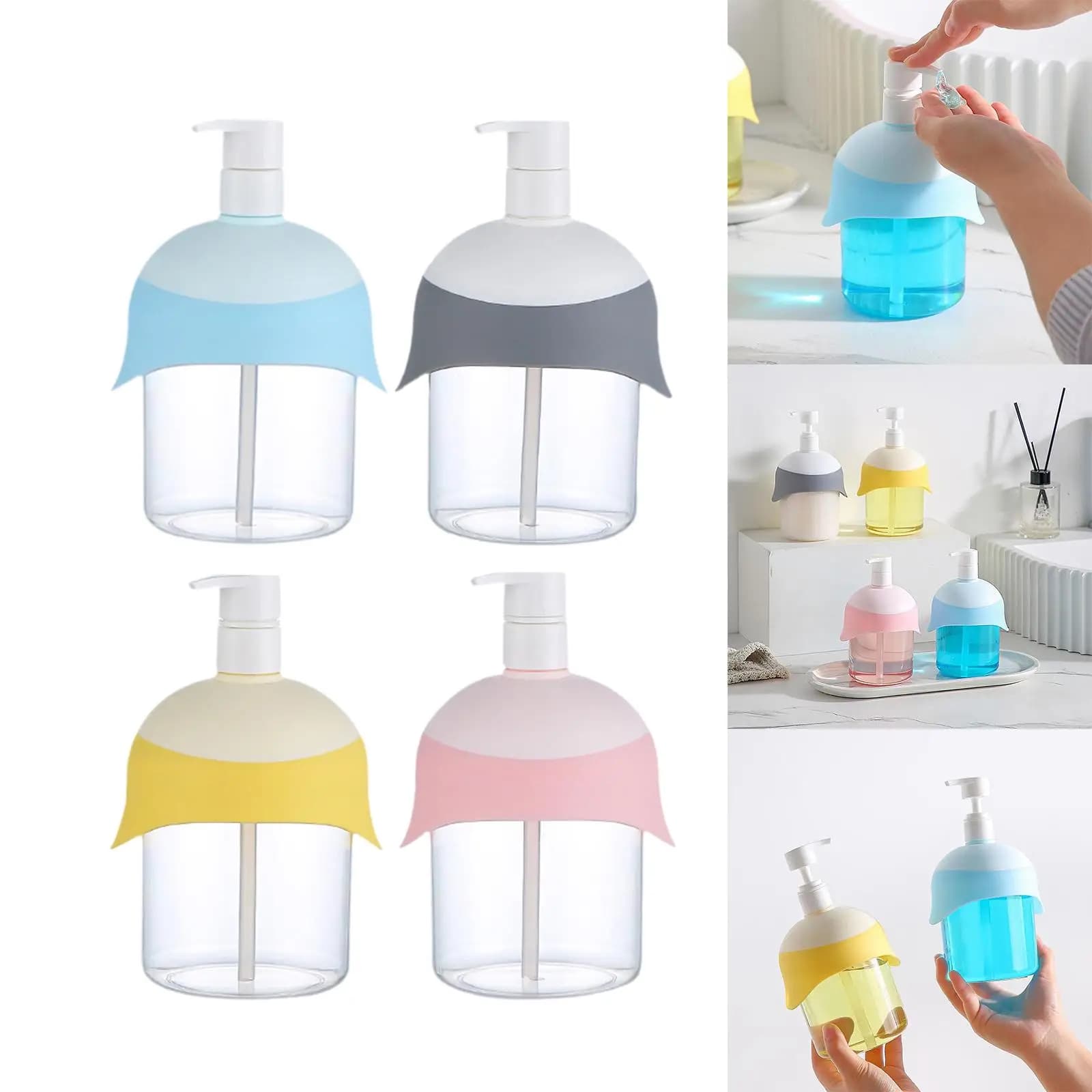 Dispenser di Sapone Liquido Multiuso per Bagno, Contenitore Carino per Sapone Liquido per Ufficio, Lavandino, Asilo Nido