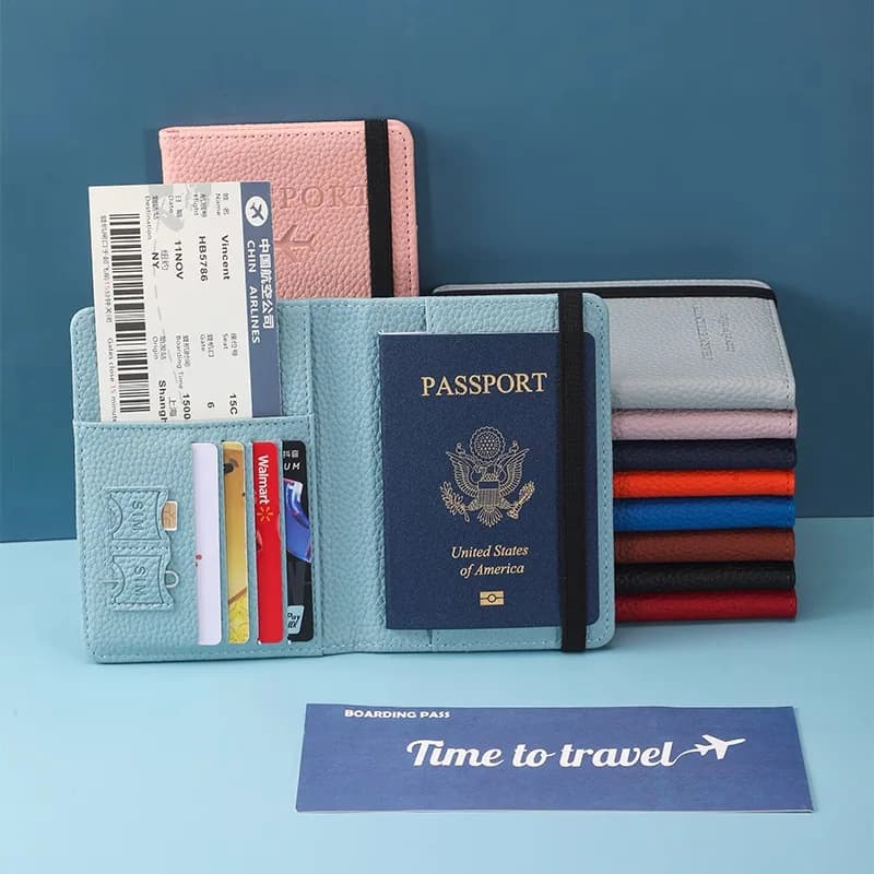 borsa per passaporto in pelle pu rfid multi-card multifunzione biglietto porta carte copertina per passaporto uomo e donna