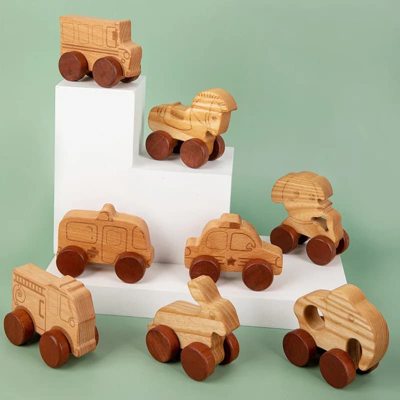 Nuovi blocchi di costruzione per bambini giocattolo auto in acero mogano auto d'epoca noce nera regalo giocattolo auto in legno di faggio giocattoli educativi Montessori