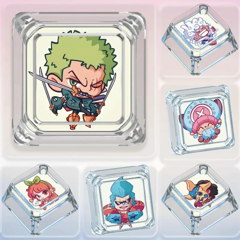 ONE PIECE Personalized Soul Keycap Rufy to Single Cross Shape Wooting Roronoa Zoro Cartoon Keycap Transparent Mechanical Keycap