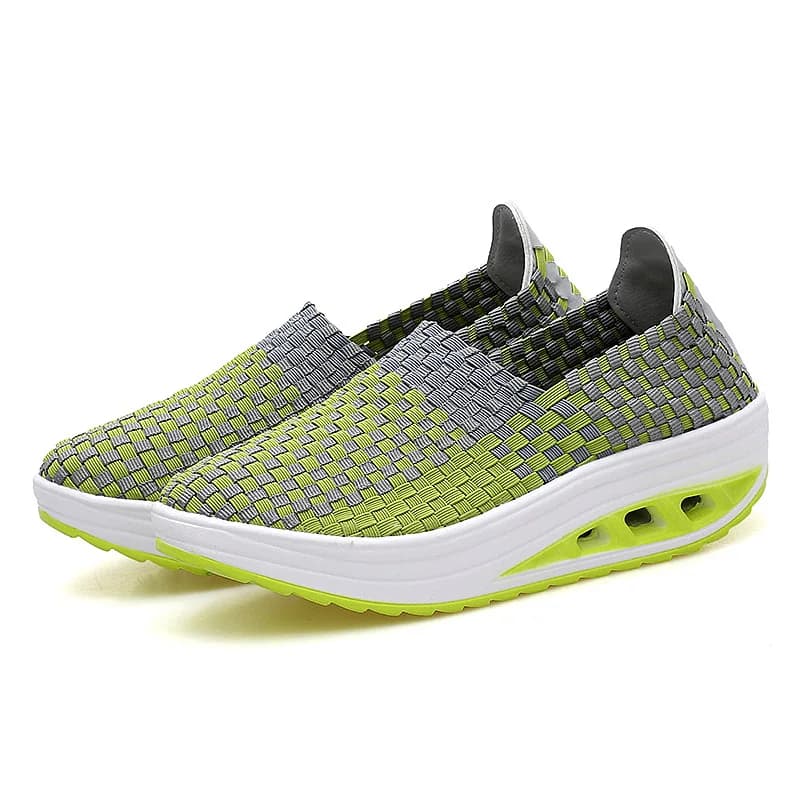 Scarpe da Donna Sneakers con Zeppa Intrecciata Multicolore, Leggere, Antiscivolo e Traspiranti, Mocassini