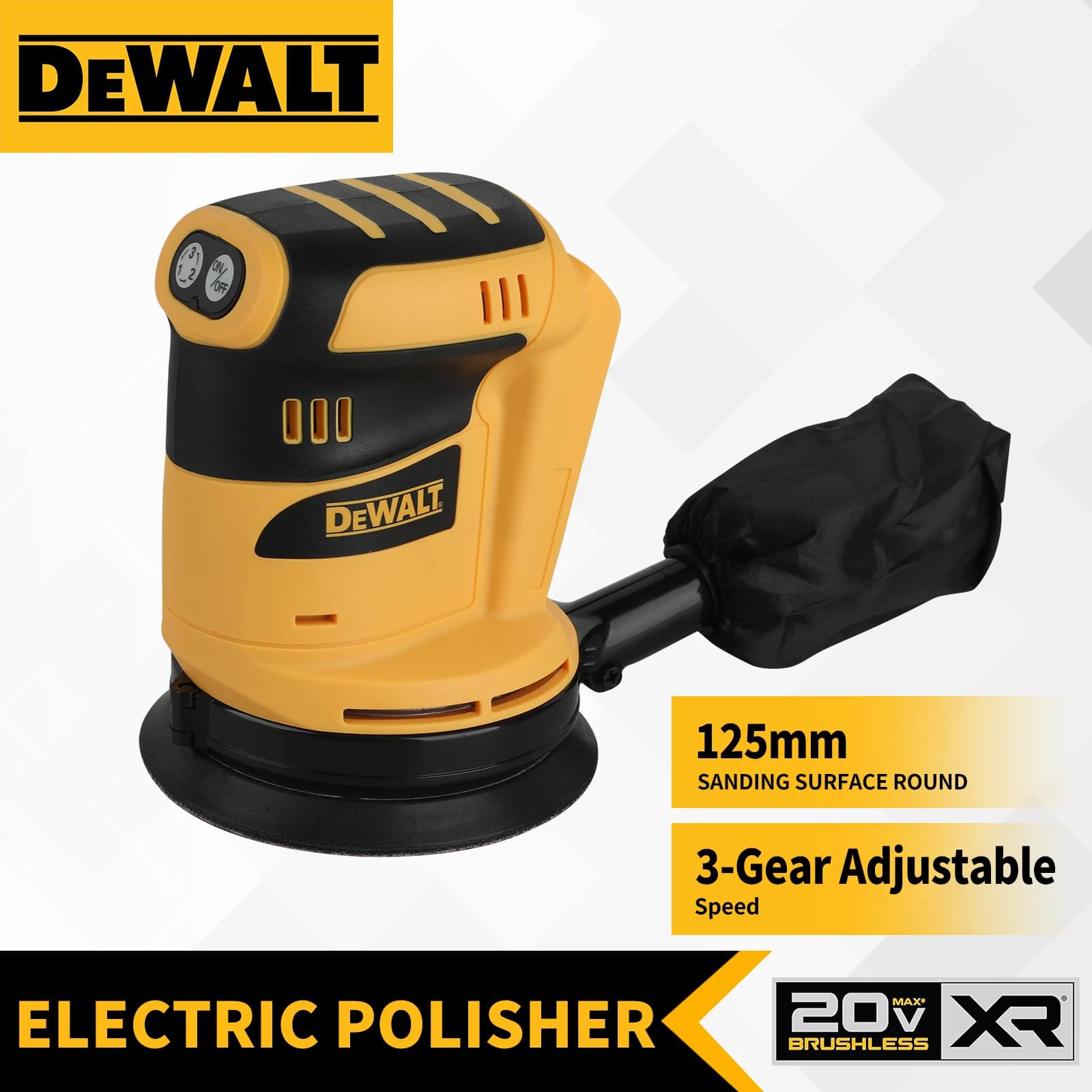 Levigatrice Orbitale a Batteria Dewalt Brushless 20V per Legno e Metallo, Lucidatrice e Smerigliatrice per Ceratura
