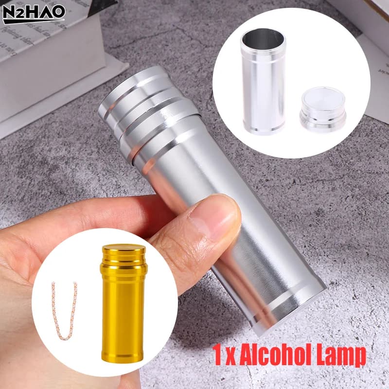 1 pcs portable aluminum alloy mini alcohol lamp laboratory equipment heating liquid foil lighting home outdoor garden camping