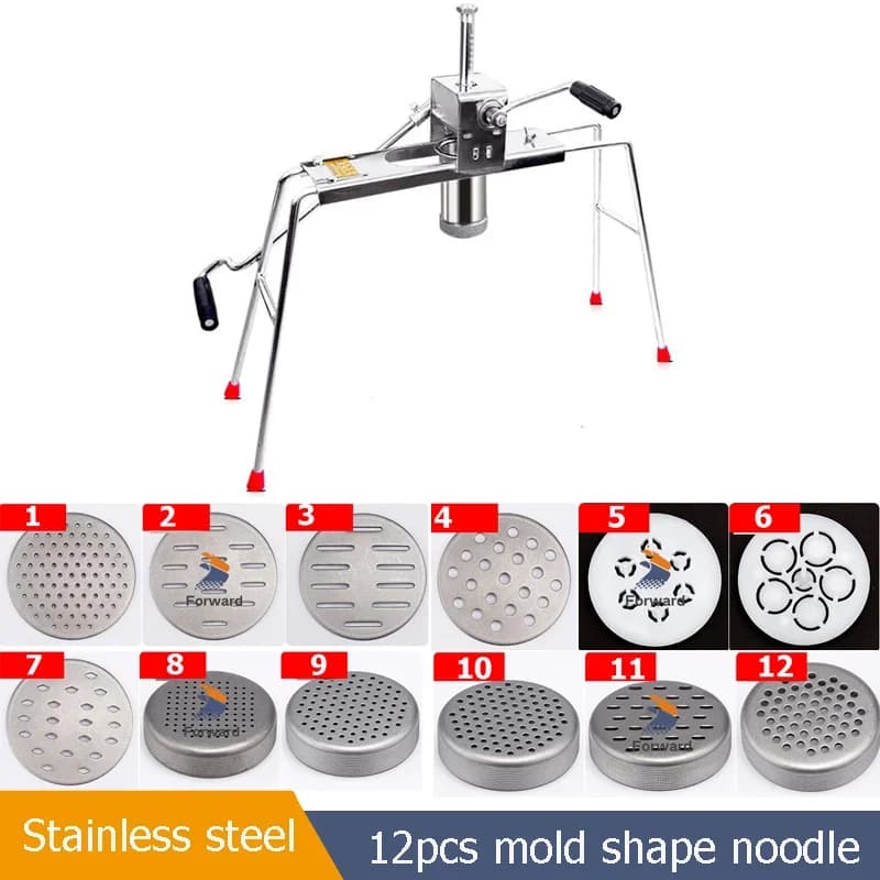 Con 12 stampi Pressa manuale per pasta e pasta Pressa per tagliatelle rotonde Pressa manuale per pasta