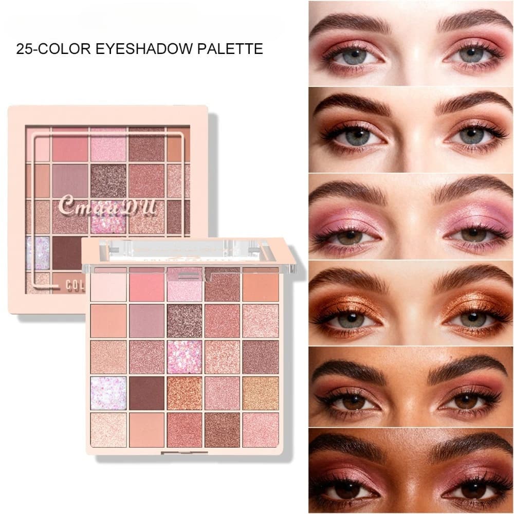 Shade Palettes 25 Color Matte Shimmer Nude Neutre Pink Tone Makeup Kit all in one long-lasting highly pigmented for women
