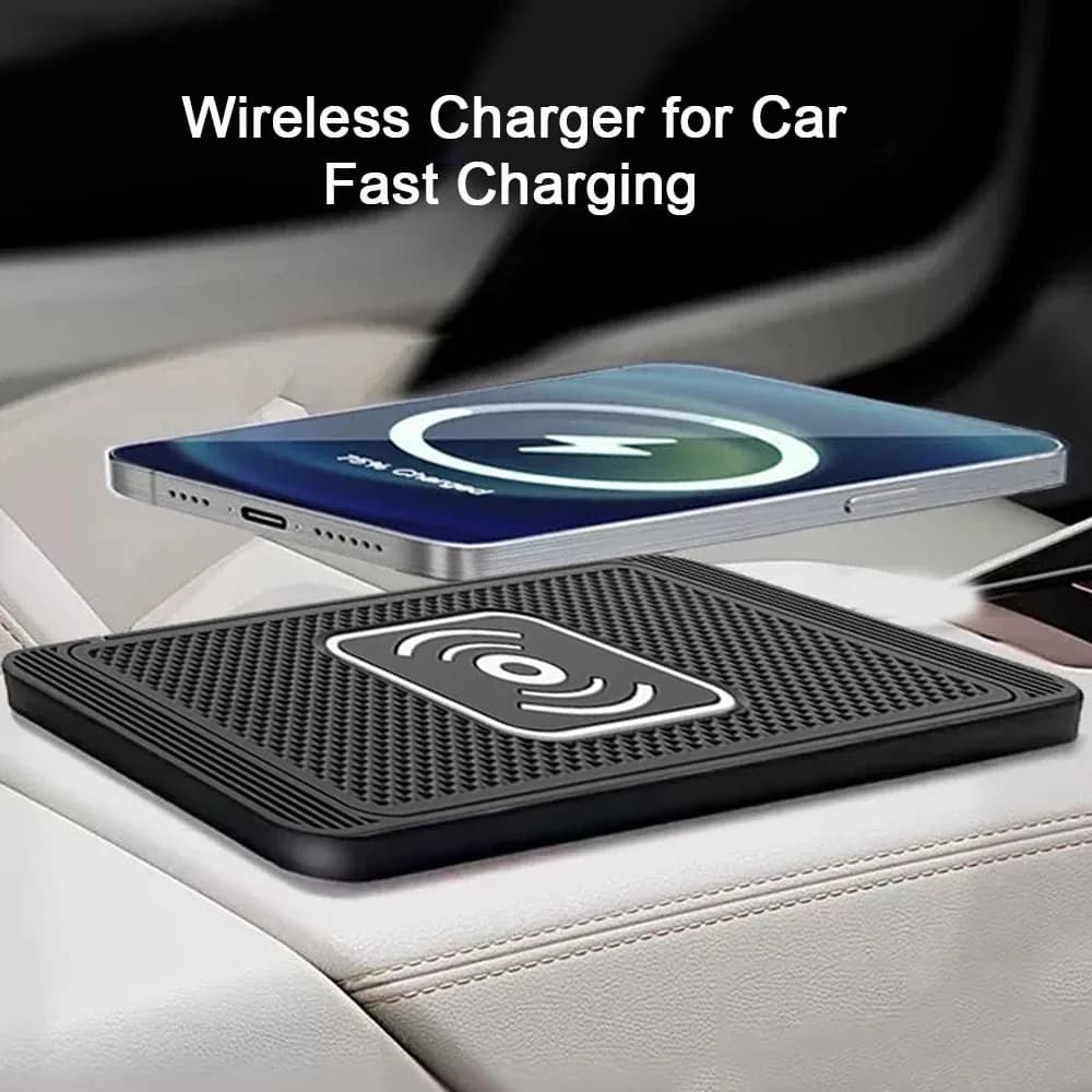 Caricabatterie wireless per auto Caricabatterie rapido per Iphone 16 15 14 13 12 Pro Max Samsung Xiaomi Caricabatterie wireless per auto Tipo C Pad antiscivolo