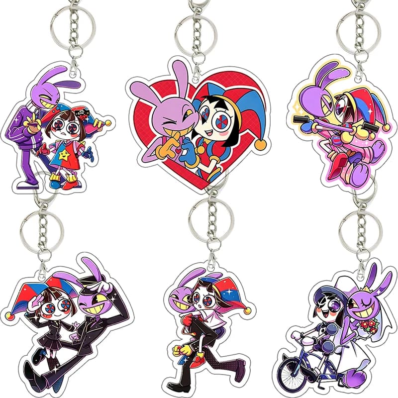 Pomni Jax Amazing Circus Acrylic Keychain Kawaii Affordable Girl Backpack Pendant Couple Jewelry Accessories Commemorative Gift