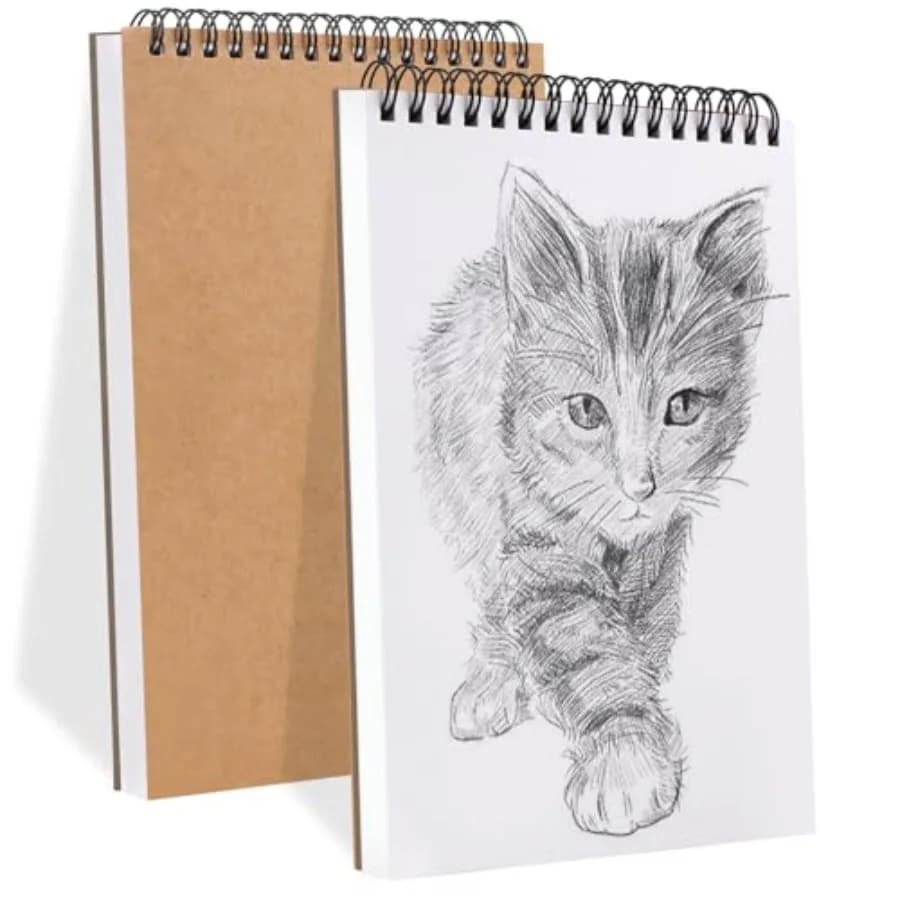 2 Pack Sketch Book, 5.8" x 8.3" Small Sketch Pad, 100GSM/68LB Sketchbook for Drawing, A5 Drawing Paper, Thick Small Drawing Not