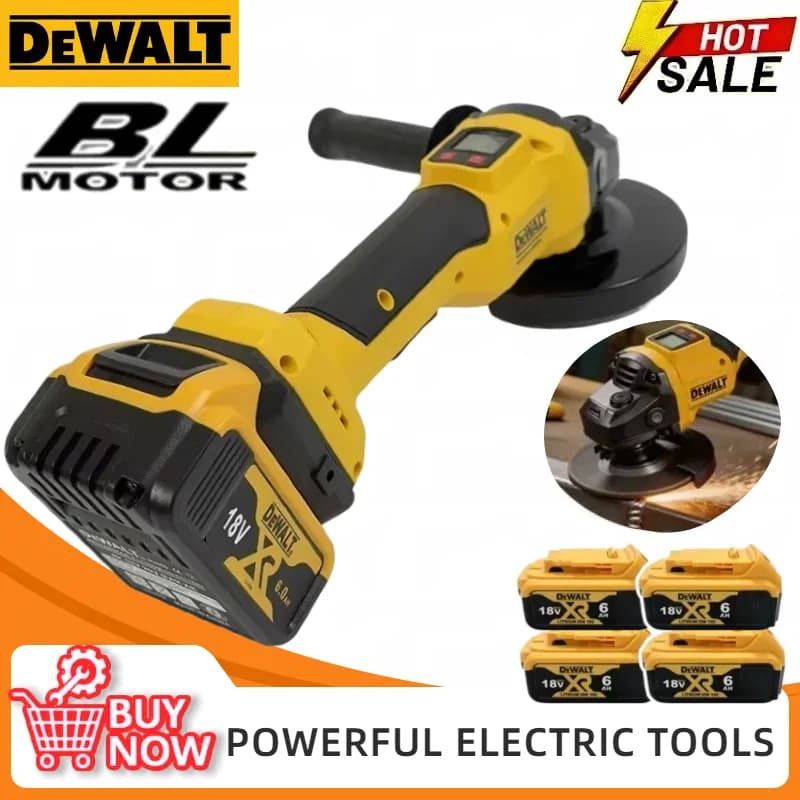 Smerigliatrice angolare elettrica senza spazzole DeWalt da 125 mm con display digitale, per lucidatura e molatura di metallo/legno, smerigliatrice senza fili per batteria DeWalt