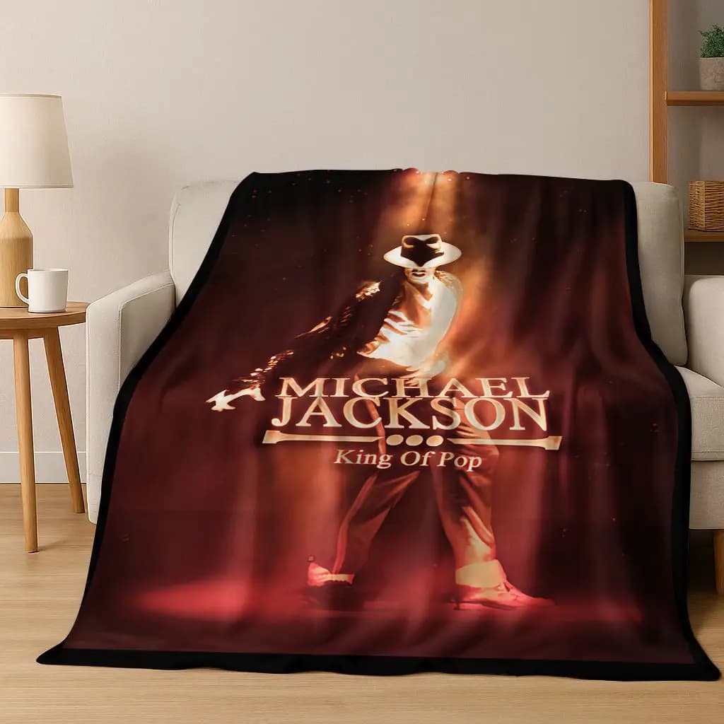 Moda MJ Michael Jackson King of Pop Art Coperta di flanella, accogliente e morbida coperta per la casa, camera da letto, divano letto, copertura da picnic, regalo