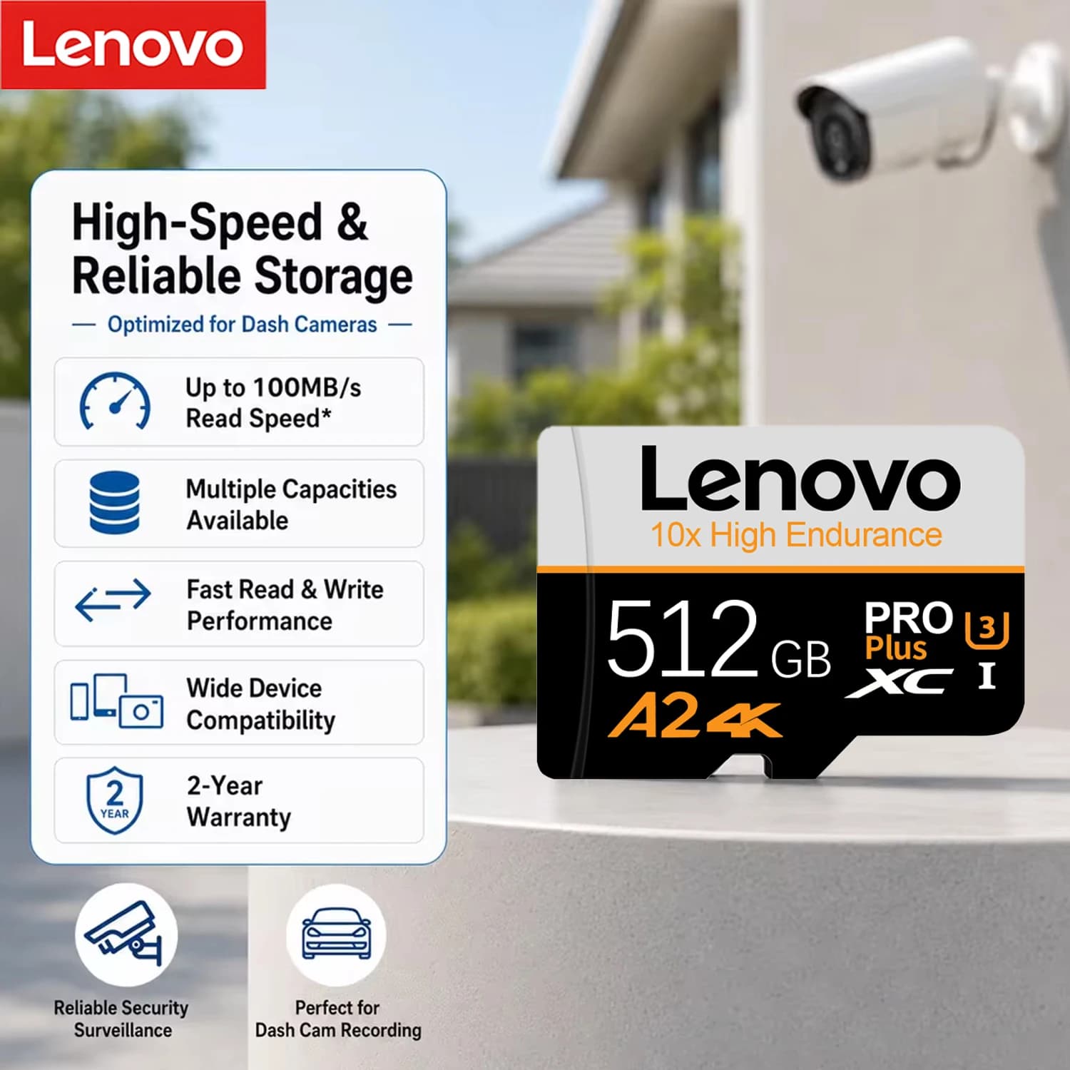 Lenovo Extreme Micro TF SD Card Original UHS-I Memory Card For Camera DJI Drone Waterproof 4K Full HD Video Storage SD Card