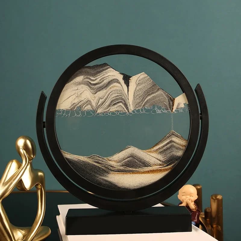 Creative Timer, Hourglass Ornament - Dynamic Moving Sand Desktop Decor, Glass Art Dome,No Electricity Needed,