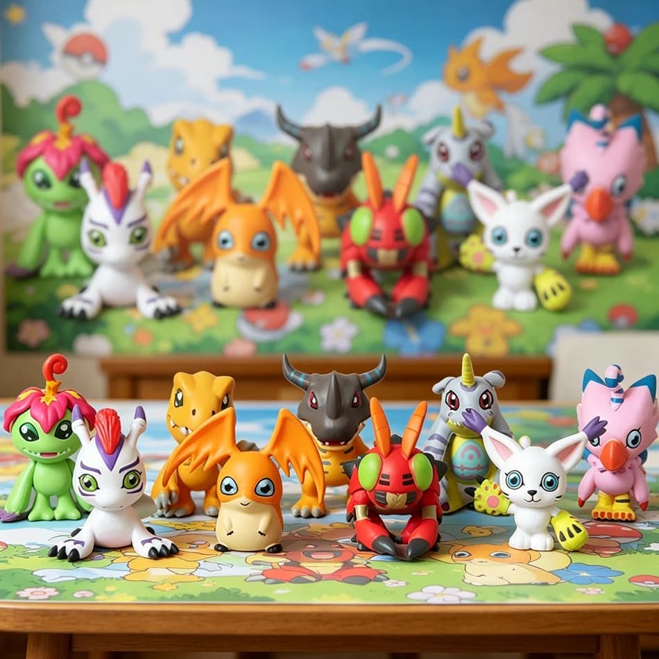 Set di 9 Statuette Digimon Adventure, Modelli Anime in PVC, Ornamenti da Collezione, Giocattoli e Regali di Compleanno
