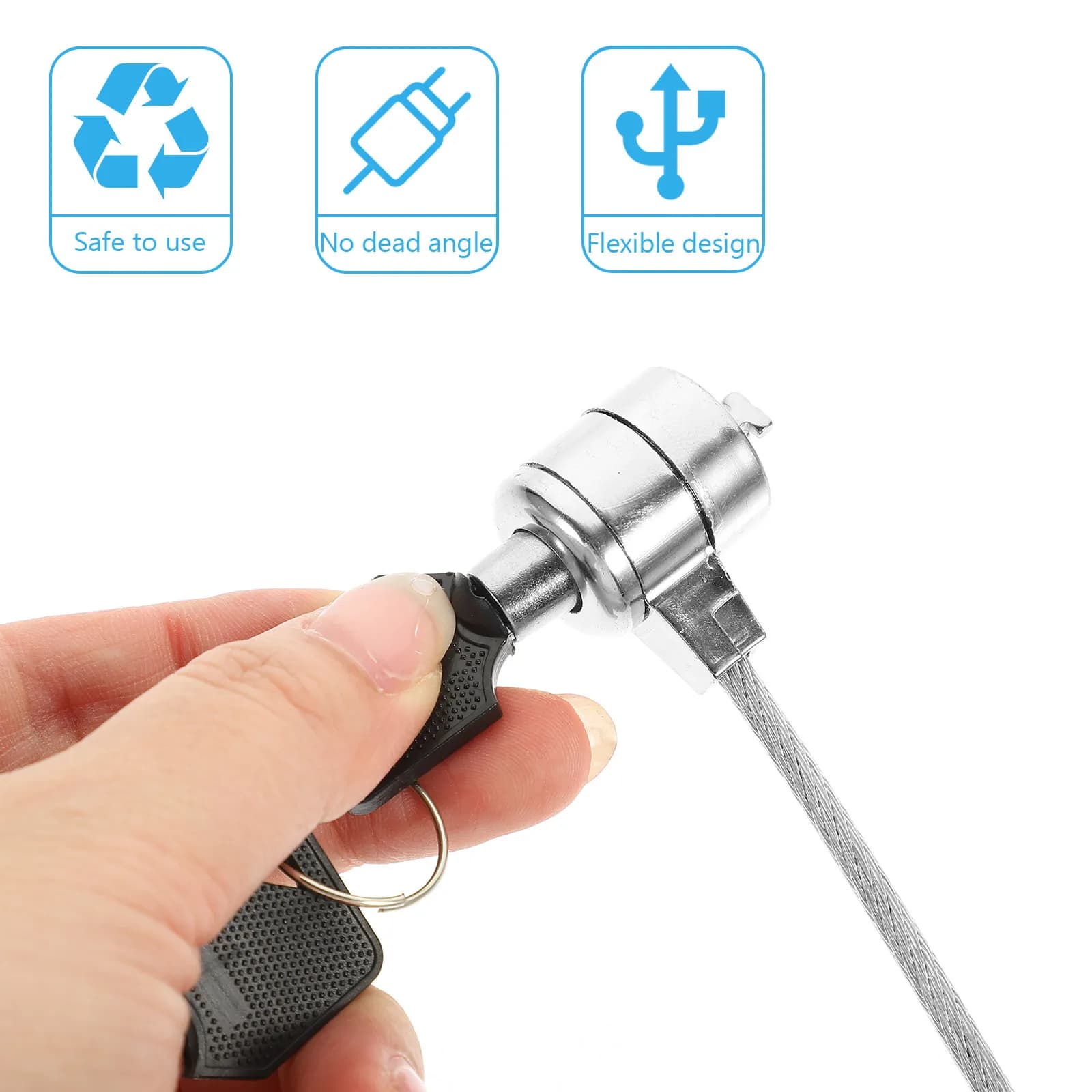 2 Set di Lucchetti per Notebook con Cavo di Sicurezza, Cavo Resistente da 6 Piedi con Chiave per Laptop, Computer, Tablet, Monitor, Facile Installazione