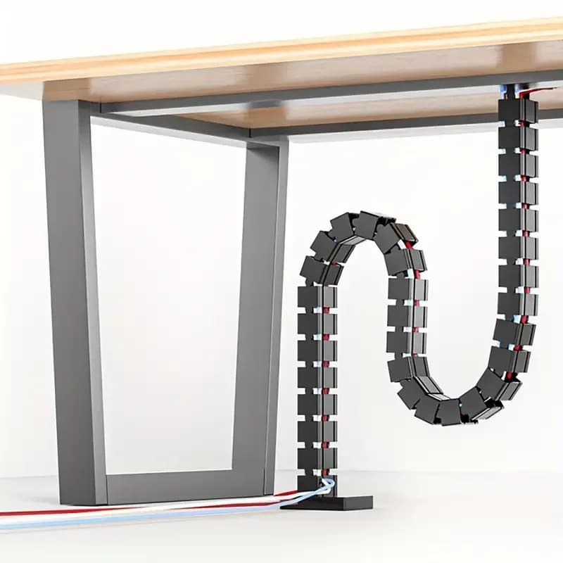 Soluzione di gestione dei cavi del cavo della colonna vertebrale del cavo a serpente regolabile per l'organizzatore dei cavi da scrivania Manicotto/condotta flessibile per cavo Underdesk