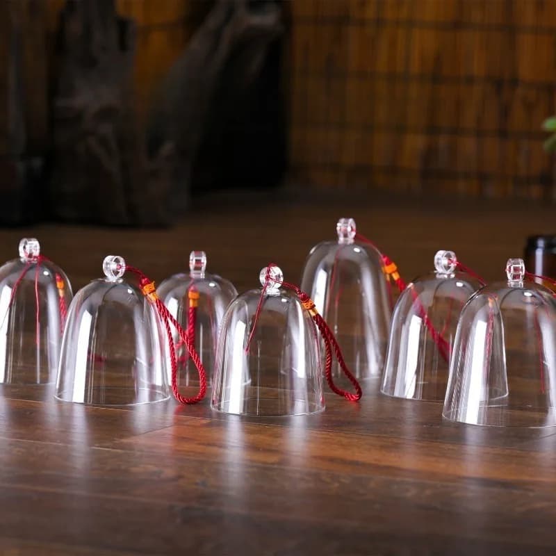 Crystal Singing Bells Set Sound Healing Transparent Quartz Bell 7 Chakra Natural Singing Bowls Meditation Musical Instruments