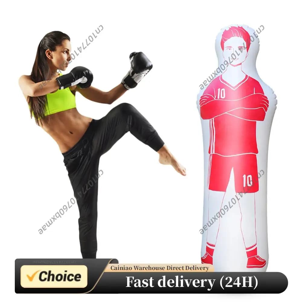 Sacco da Boxe Gonfiabile, Manichino Gonfiabile da Calcio per Portiere, Manichino da Calcio per Difensore, Manichino da Allenamento per Bambini e Adulti