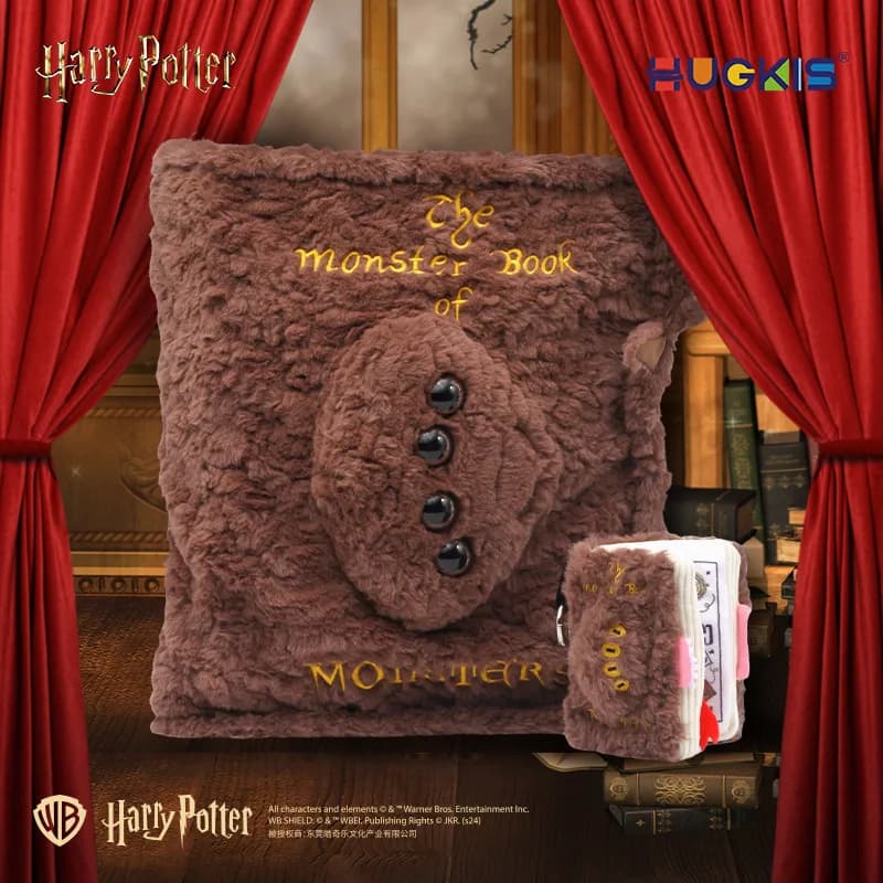 Hugkis Harry Potter Peluche Scuola di magia intorno al libro dei mostri Ciondolo Libro dei mostri Cuscino Ventole Regali di festa