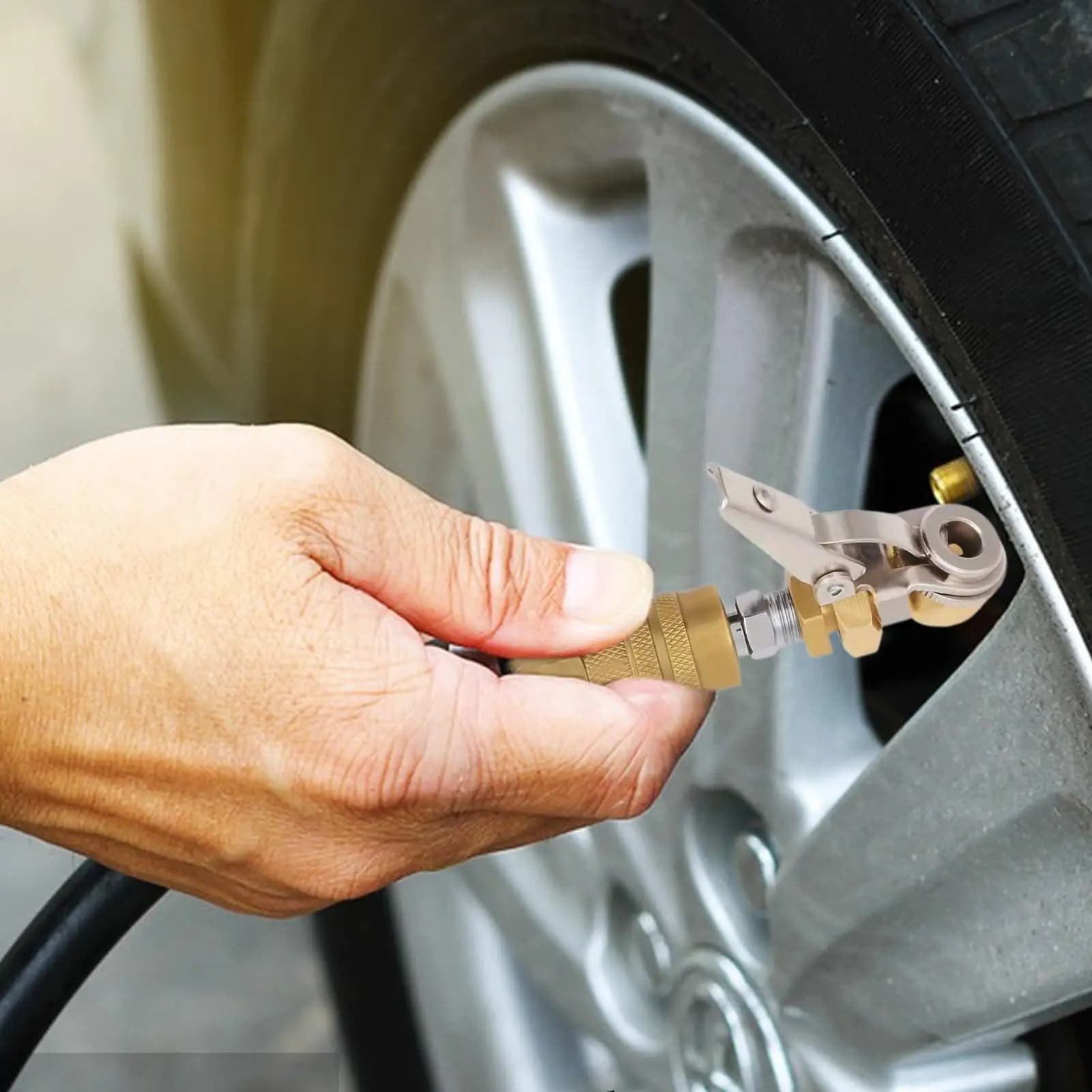 Mandrini d'aria per pneumatici Accessori a prova di perdite con adattatore per tubo flessibile di gonfiaggio per pneumatici per auto con presa rapida per scooter per bici da camion per moto RV