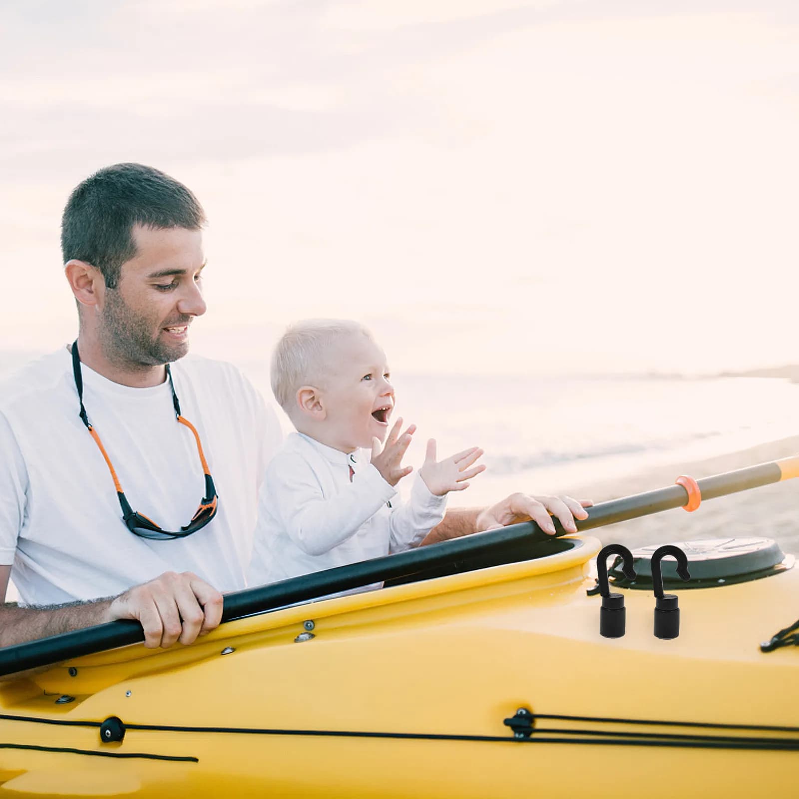 10 Pezzi Gancio di Ancoraggio Easy-Tie per Kayak, Barca, Yacht, Molo - Robusto, Leggero, Anti-graffio, Fibbia di Fissaggio per Pagaie, Gancio per Cavo Marino