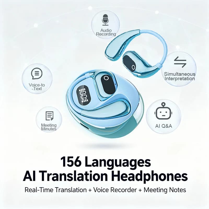 Nuovissimi auricolari Bluetooth XG99AI con funzione di traduzione AI, compatibili con 156 lingue