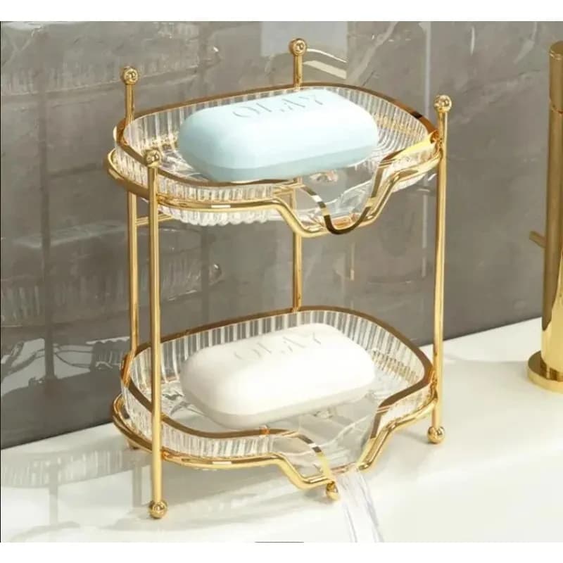 Acrylic Metal soap dish Two-layer soap dish holder soap dish soap dish Accessories for bathroom Wall shelf for desktop