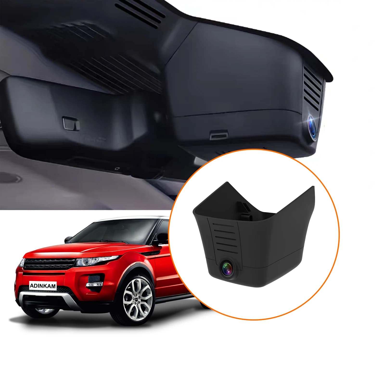 Telecamera da cruscotto 4K UHD ADINKAM a doppia lente con WiFi, controllo, chip Novatek, G-Sensor, GPS e visione notturna per Range Rover