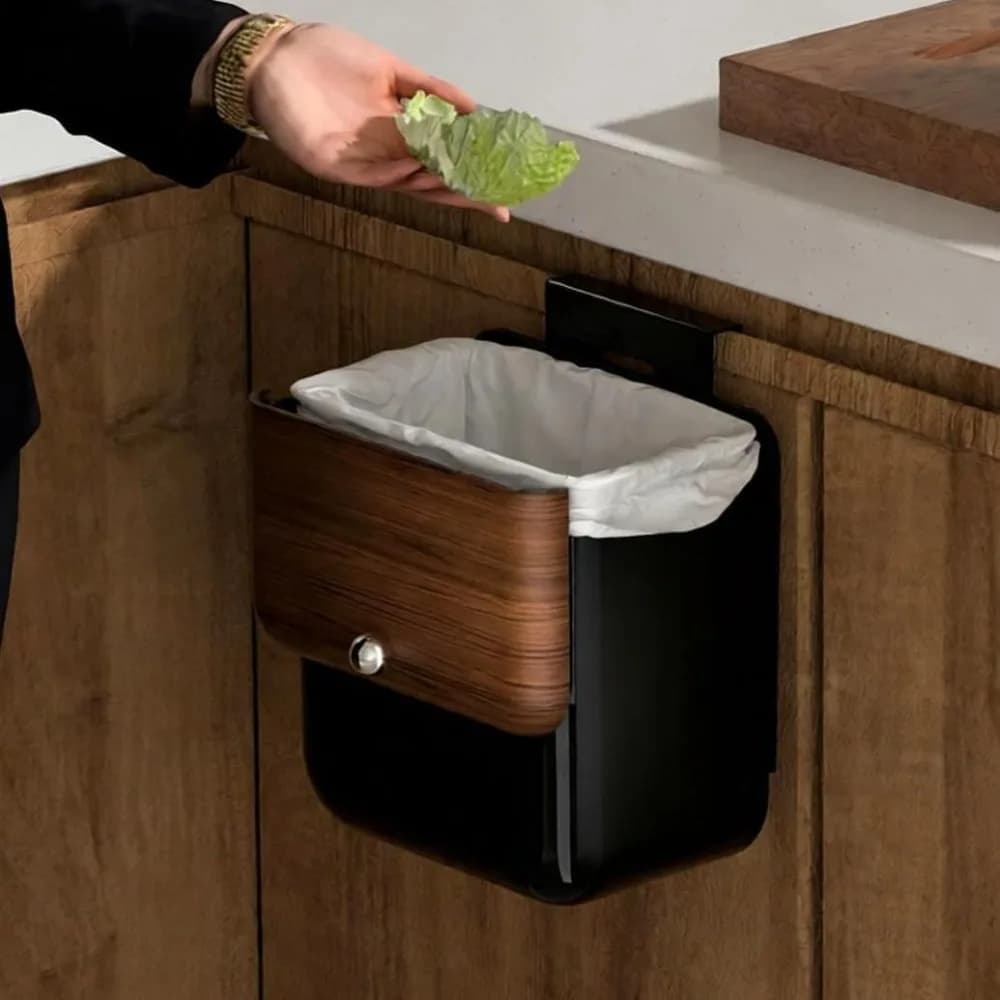 2026 3.2 Gallon Large Compost Bin with Lid, Under Sink Hanging Trash Can, Odor Proof Waste Cabinet for Kitchen Office Bathroom