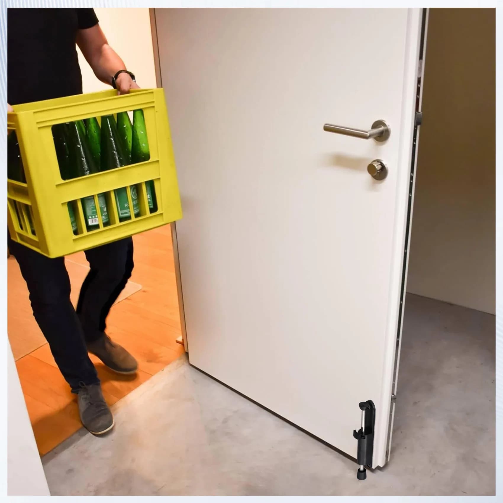 MALL Spring Loaded Door Stopper Foot-Operated Lever Door Stop Telescope Door Stopper Adjustable Position Door Lock Holder
