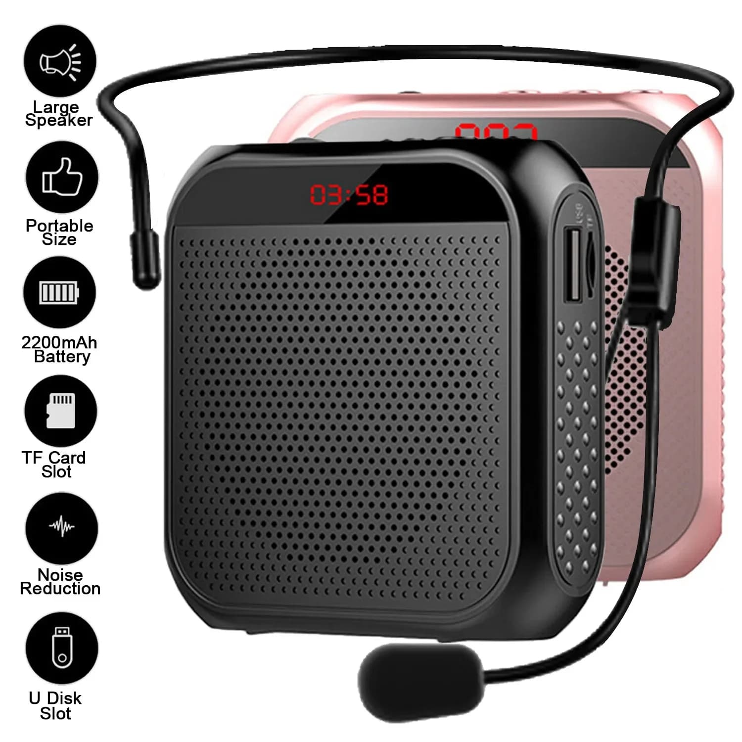 Amplificatore vocale portatile Megafono Mini altoparlante audio con microfono Altoparlante ultraleggero ricaricabile per insegnanti