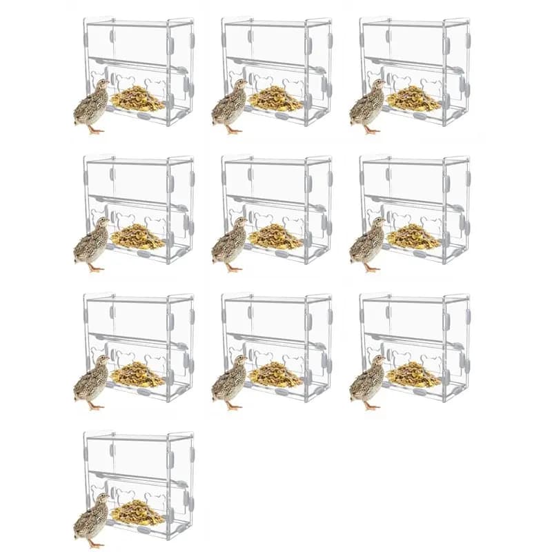 【ORNAMENT】Contenitore per Alimenti per Pappagalli 10X in Acrilico, Dispenser Trasparente Anti-Svuota con Fori Multipli per Uccelli