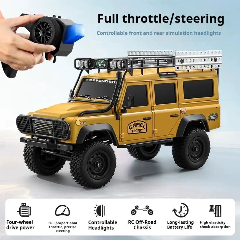 Modello MN111c Auto Radiocomandata Fuoristrada Elettrica con Licenza Land Rover, Trazione Integrale e Luci LED