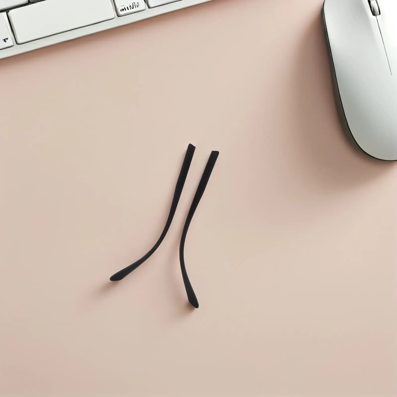 Set of 1 pair of elegant black spare rods for sunglasses and viewers, easy to install, precise fit