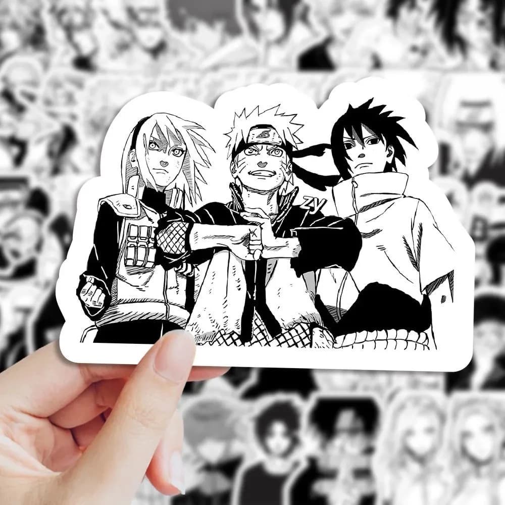 10/30/50/103pcs Classic Anime NARUTO Adesivi Nero Bianco Graffiti Adesivo Telefono Laptop Bagagli Fresco Cartoon Decalcomanie Decorazioni