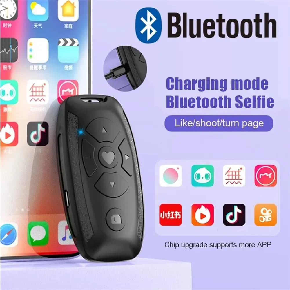 Otturatore per fotocamera remota Bluetooth Telefono cellulare wireless Bluetooth Telefono selfie Telecomando Otturatore Stick Otturatore per foto selfie