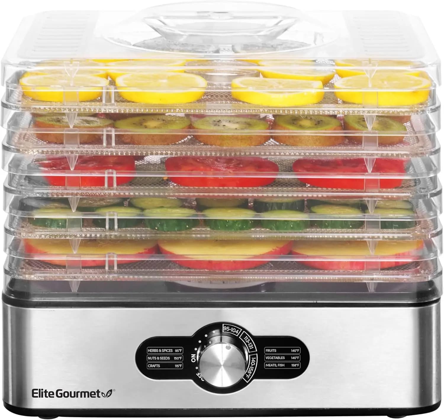 Essiccatore per Alimenti in Acciaio Inossidabile con Temperatura Regolabile per Carne Essiccata, Erbe, Frutta, Verdura, Snack Secchi