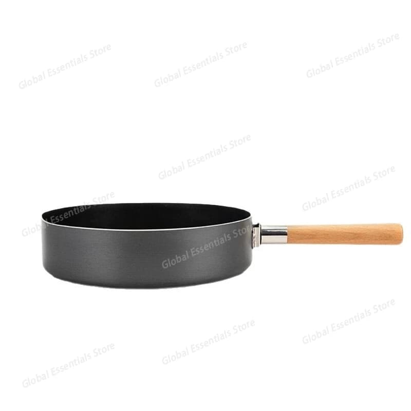 Padella Grande con Manico in Legno - Antiaderente, Pieghevole e Leggera per Campeggio, Bistecche e Pancake